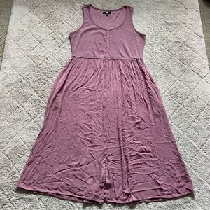 Frye Cotton Blend‎ Sleeveless Ribbed Maxi Dress Women's Size L